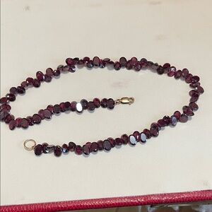 Source Unknown Deep Red Beaded Necklace